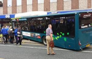 Driver arrested as elderly woman killed after bus crashes into Halifax branch in Darlington