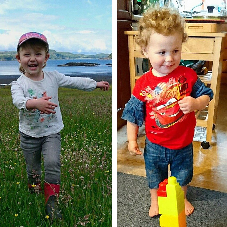 Toddlers Leia McCorrisken (left) and her brother Seth were today named as the two children tragically killed when their family car plunged into a loch near Oban