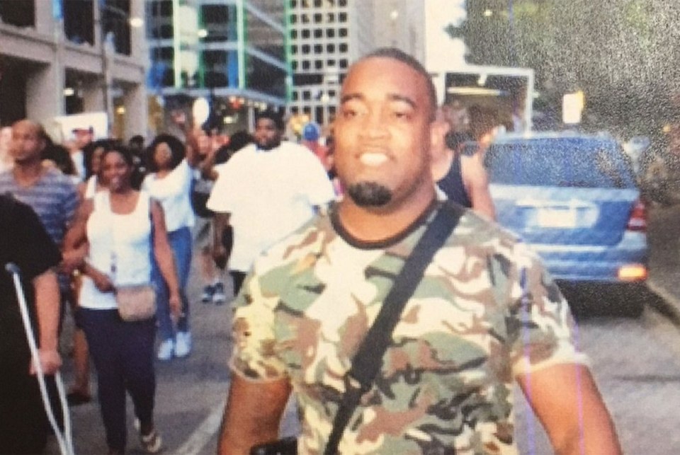 This is the photograph Dallas Police tweeted of Mark Hughes naming him as a suspect
