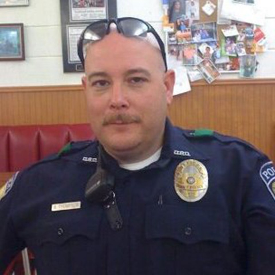 Police officer Brent Thompson, 43, was the first victim to be named following the devastating attacks