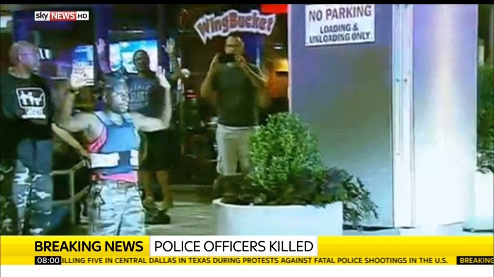 It is not yet known whether the man was linked with the violence in the city that saw five police officers shot and killed