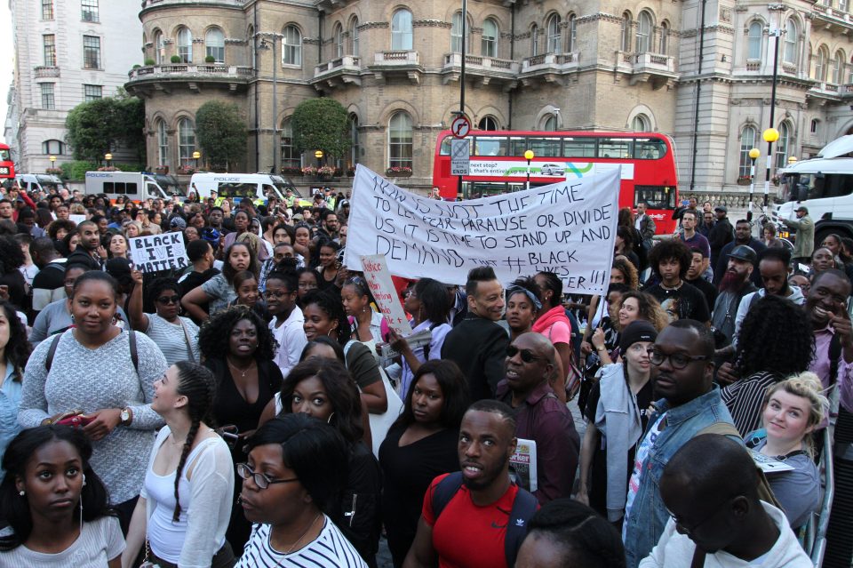 Black lives matter protest, London, UK - 08 Jul 2016