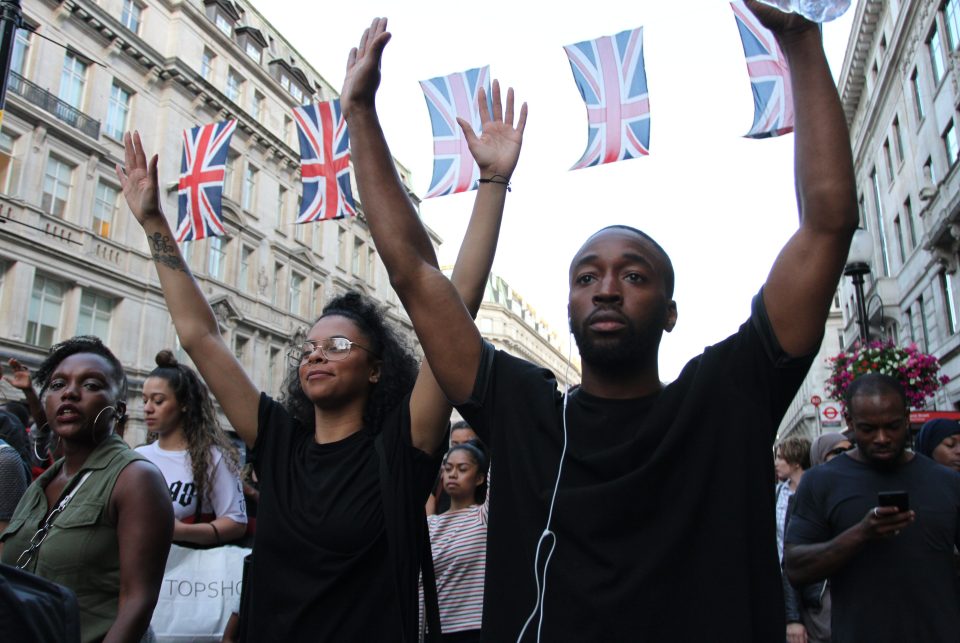 Black lives matter protest, London, UK - 08 Jul 2016
