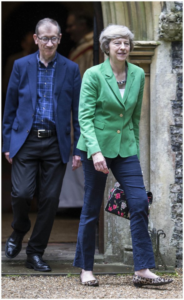 Home Secretary Theresa May attends church.