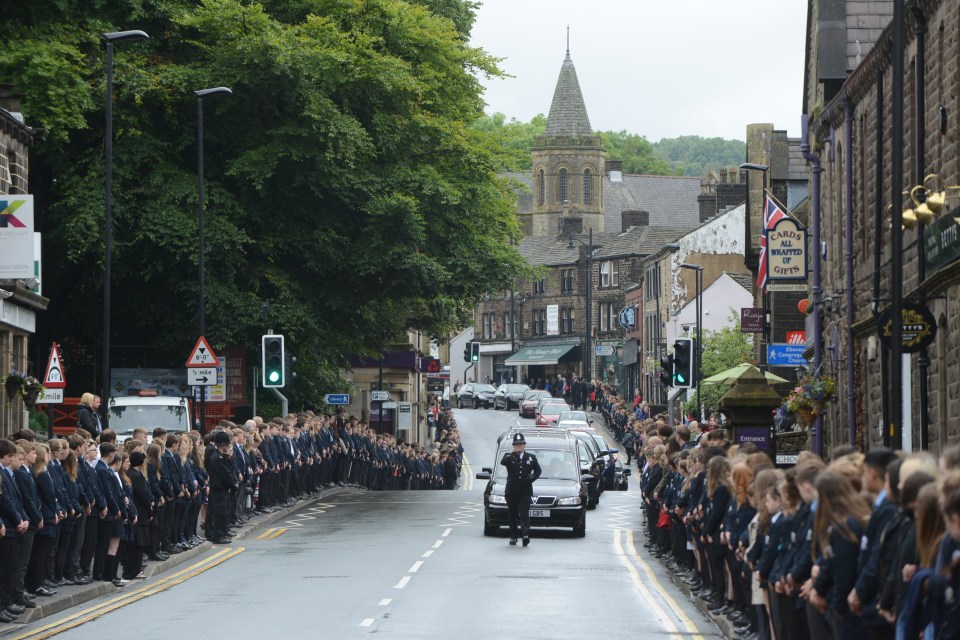 Tyrese Glasgow's heartbroken pals brought the village of Uppermill, Gtr Manchester, to a standstill as they lined the streets