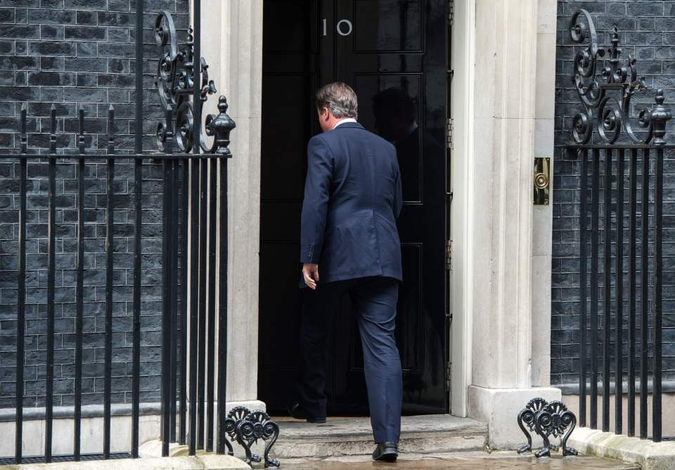 British Prime Minister David Cameron wal