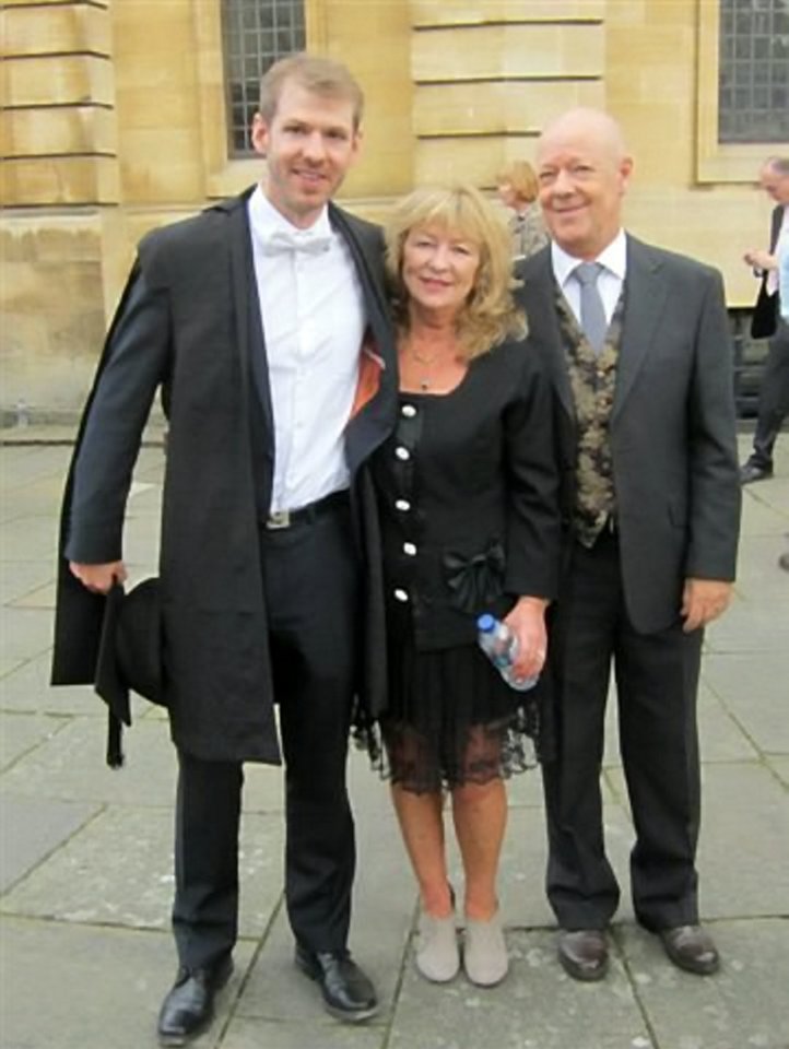 Luke Holland pictured here with his parents when he graduated Oxford before he was murdered in Berlin