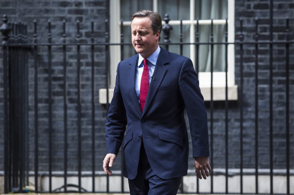 David Cameron casually hummed as he stepped away from one of his last announcements as Prime Minister