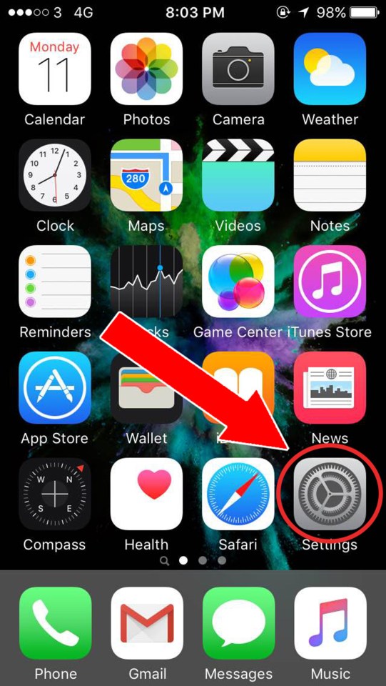 First, go to your settings on the home page