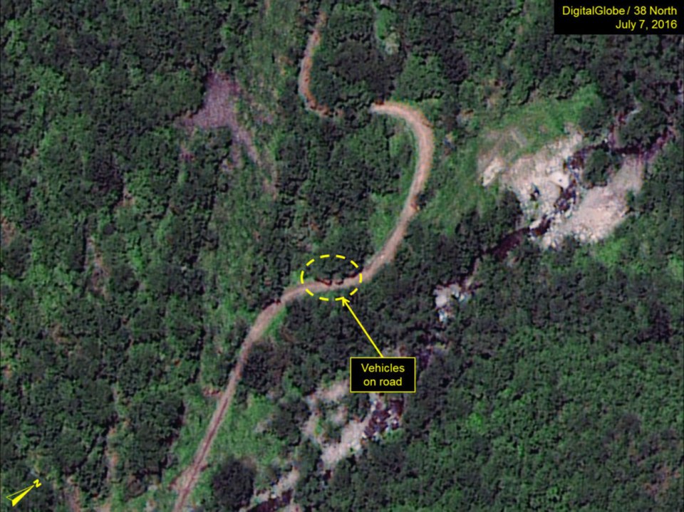 Facility Access Road: a vehicle was seen travelling on the site's access road