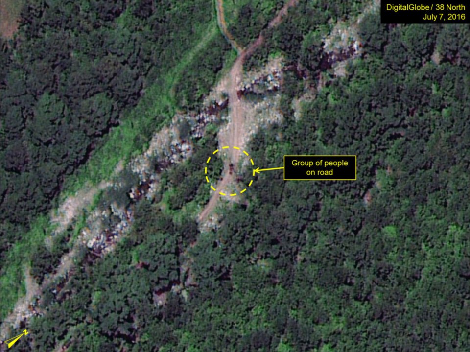The Facility Access Road: At one point, satellite images also captured people on the road