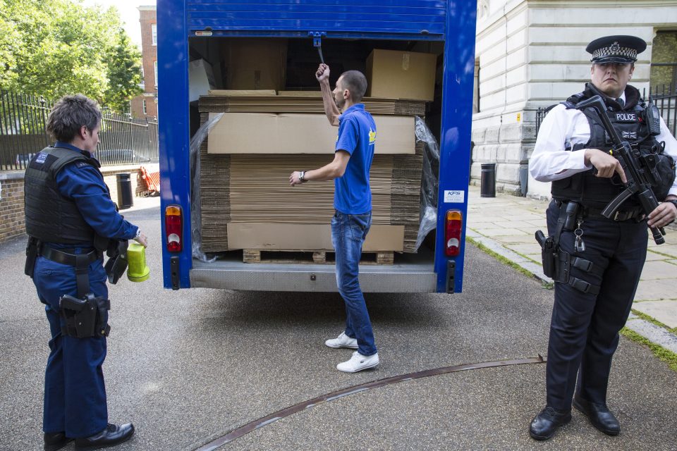 Removal Vans Arrive At Downing Street