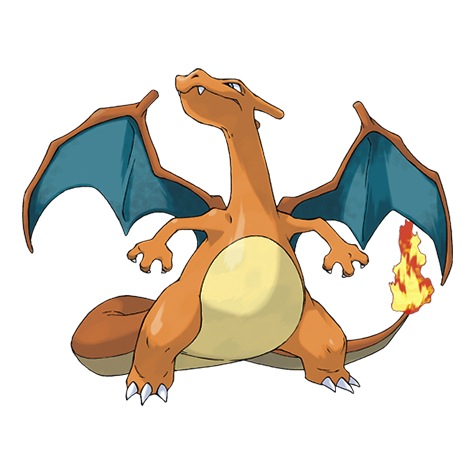 CHARIZARD, #6, Fire/Flying. Fearsome dragon-like monster is one of the most powerful Pokemon in the game