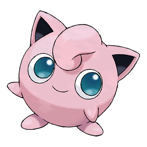 JIGGLYPUFF, #39, Normal/Fairy. Sings its opponents to sleep — before launching an attack.