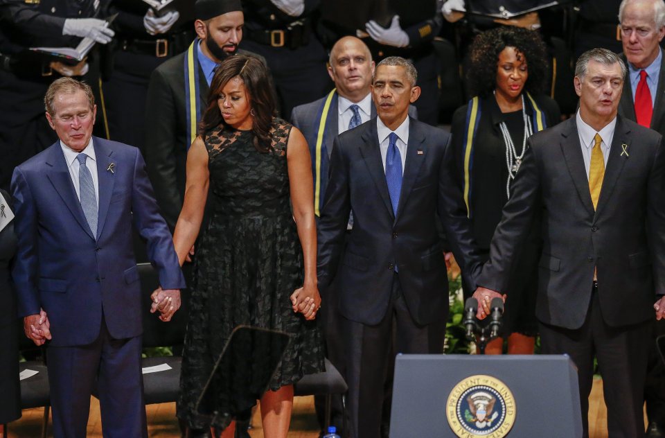 Dallas police shooting interfaith tribute in Dallas, Texas, USA