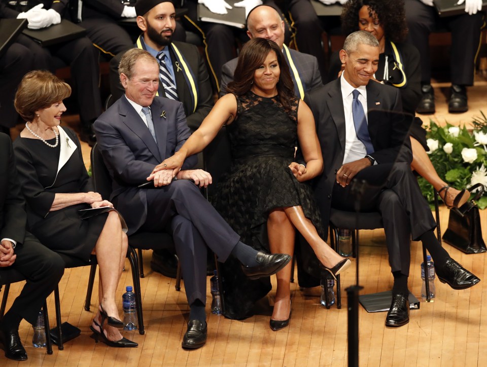Barack Obama, Michelle Obama, Laura Bush, George W. Bush