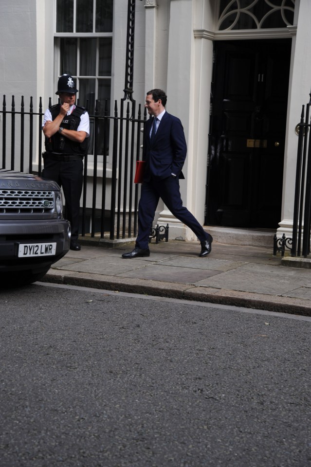 George Osbourne leaves Downing Street in London