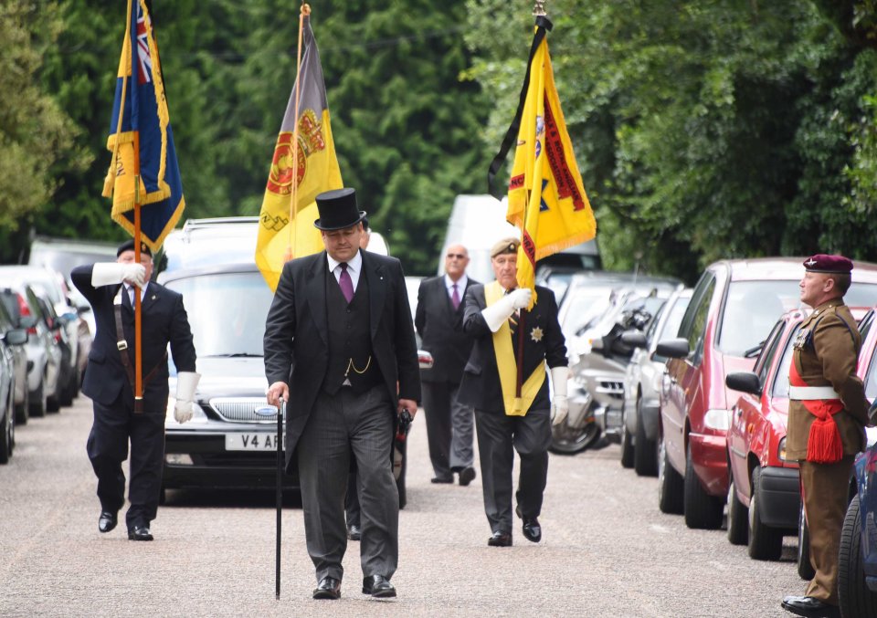 Modern-day paratroopers were among those lining the route to pay their respects to Denis in Norwich 
