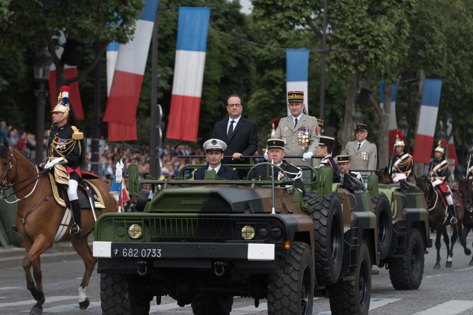 French president Francois Hollande led the parade in the capital yesterday, unaware of the carnage that would follow in Nice only hours later
