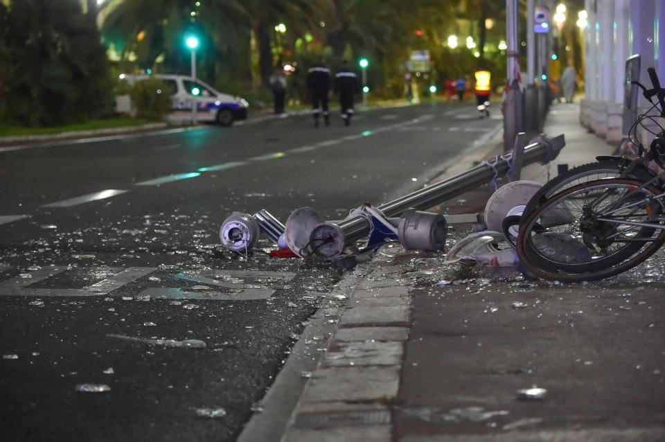 The street was closed off after the murderous attack that left more than 80 people dead