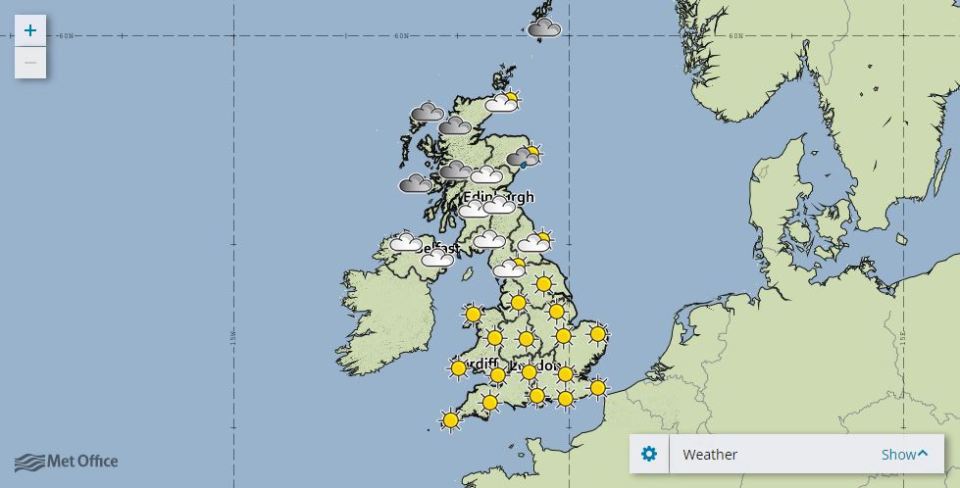 Tuesday is set to be a scorcher for the south of the UK