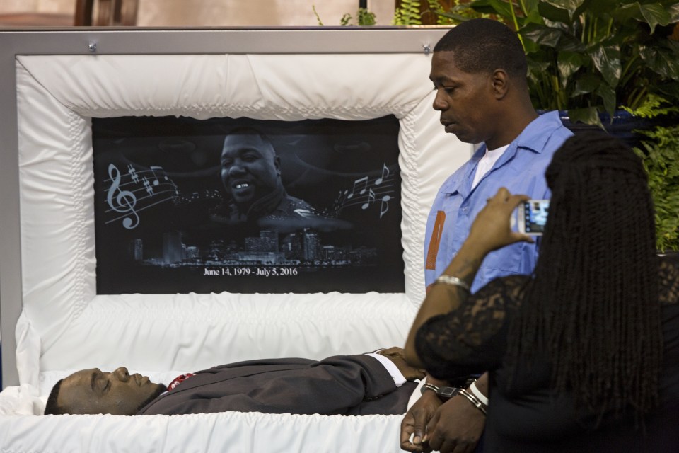 THE family of Alton Sterling, the man shot dead by cops whose death provoked protests across the US, broke down in tears on Friday as they attended his funeral