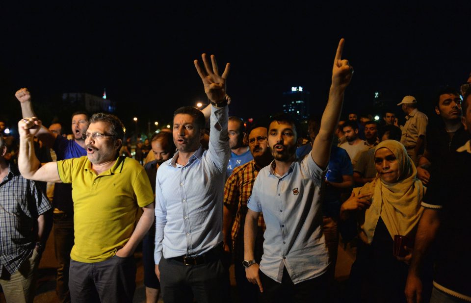 Supporters of the Turkish President have taken to the streets