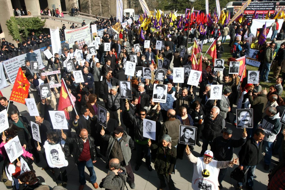 A group of leftist militants hold on Apr