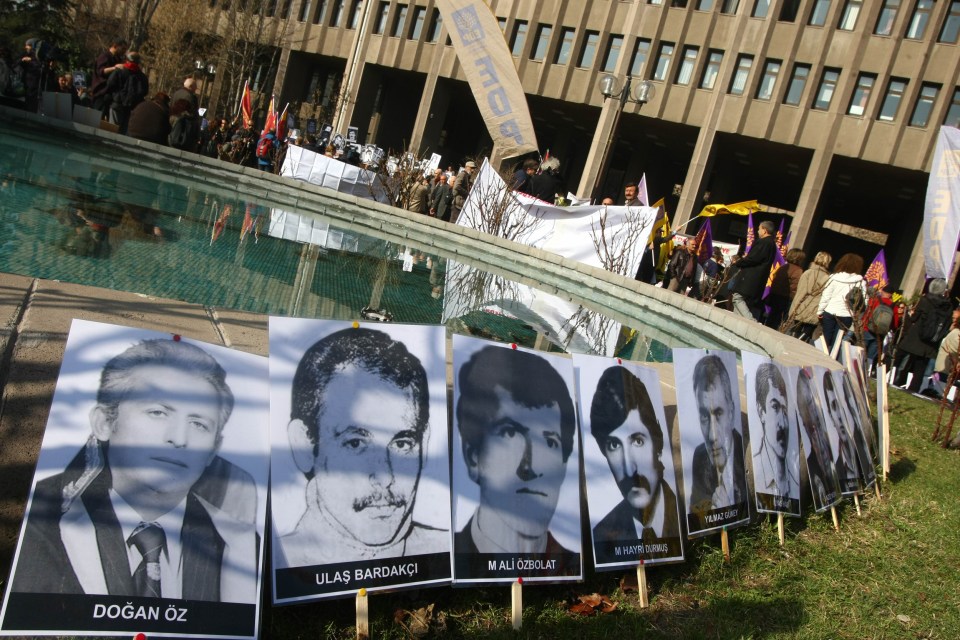 A group of leftist militants display on
