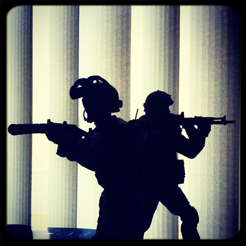 Silhouette Soldiers With Guns