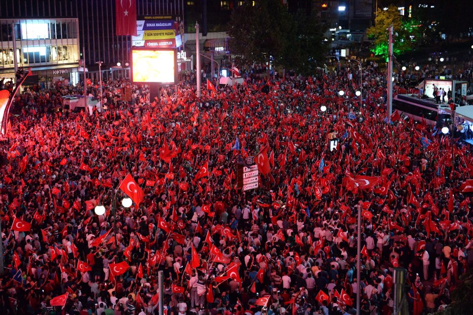 The streets were filled with thousands of people celebrating the failure of the coup