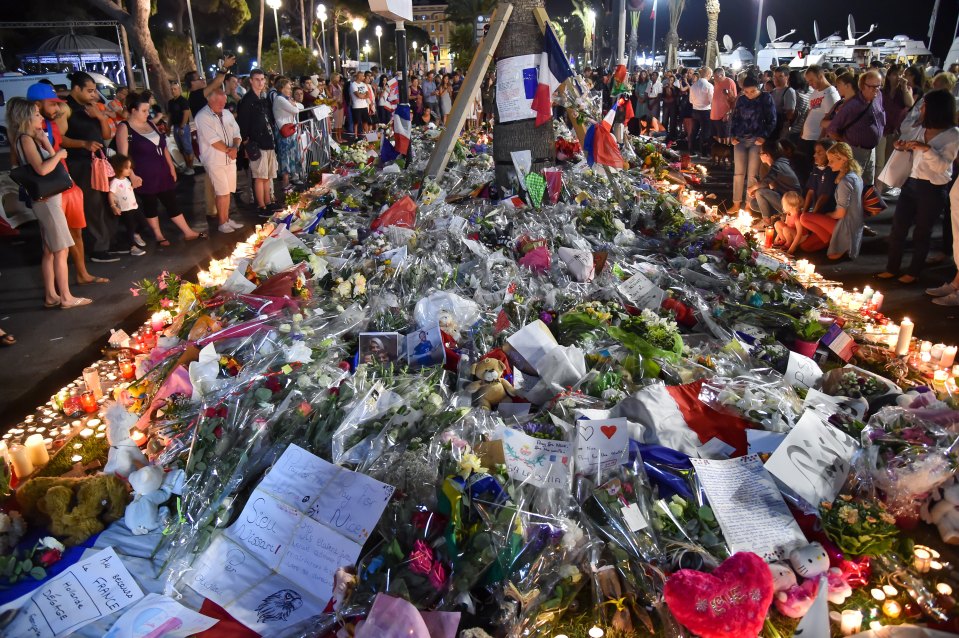 Tributes continue to be left on Promenade des Anglais in memory of the people killed after a truck drove through a crowd gathered to watch Nice's Bastille Day celebrations