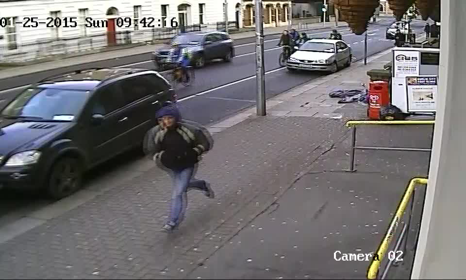 In a suspected case of mistaken identity, convicted rapist Fitzgerald exits the store, grabs a box cutter and then attacks Sebastian off-camera