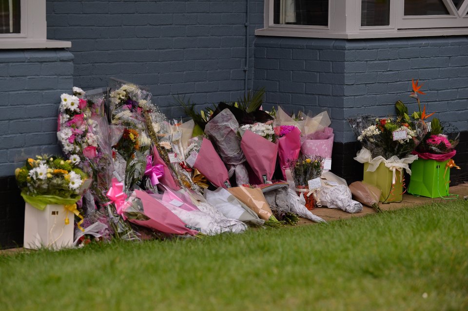 Floral tributes left outside The Collingtree pub on Butts road in Northampton, where murdered India Chipchase worked