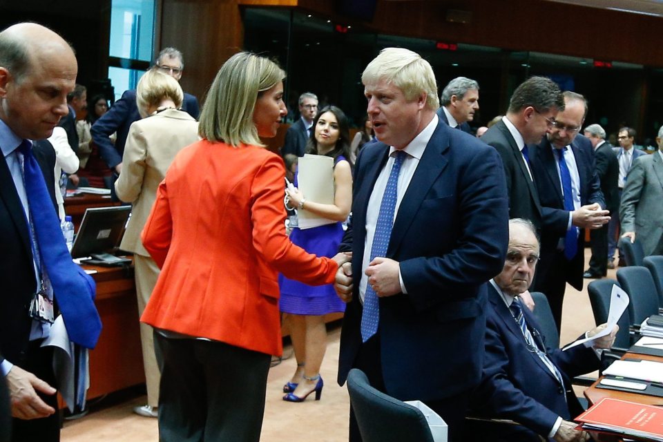 Federica Mogherini and Boris Johnson