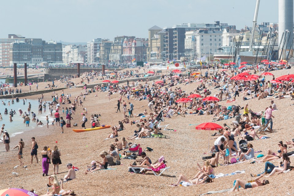 Thousands of people headed to beaches across the UK today, including Brighton, to bask in the long-awaited summer sun