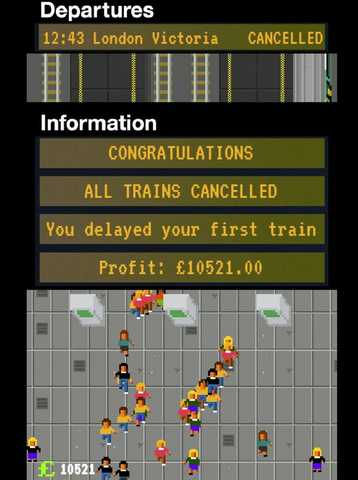 The aim of the game is to CANCEL all the trains