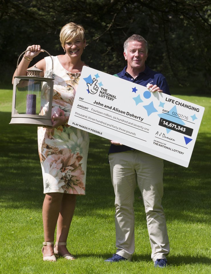  John and Alison Doherty hid their winning ticket inside a lamp for two weeks while they went on a planned holiday 