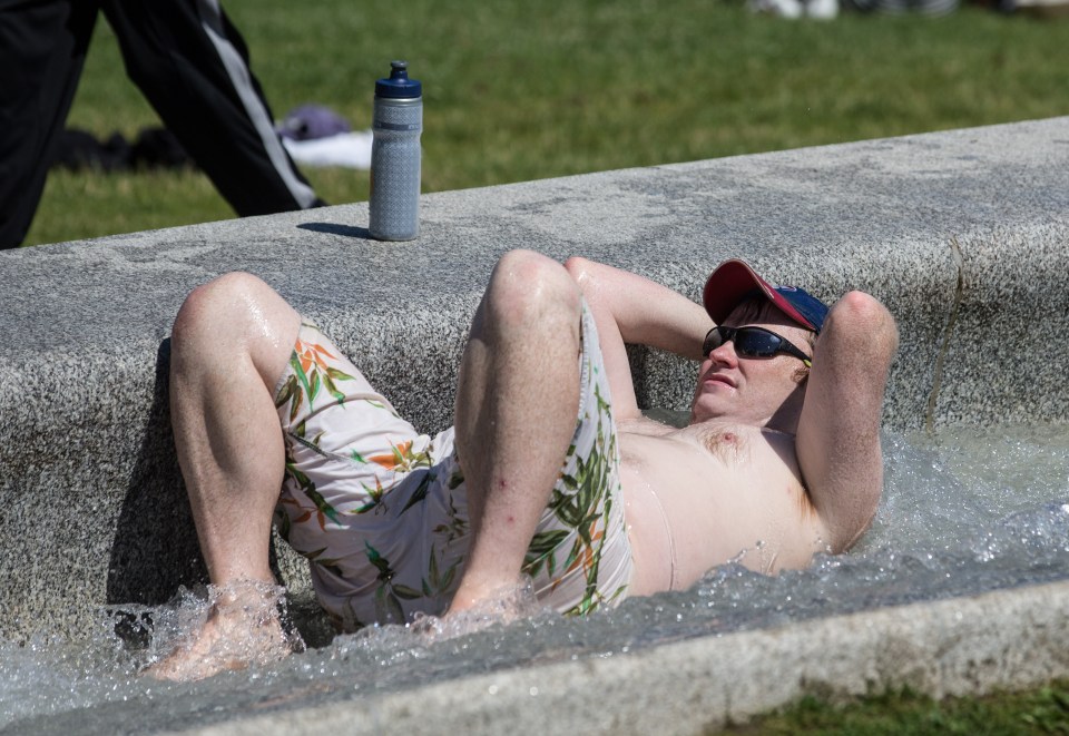 One man was so hot he jumped into the Princess Diana Memorial Fountain in London