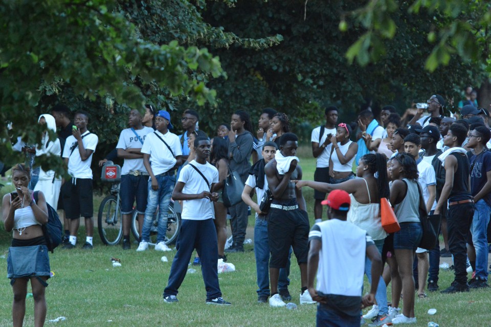The violence broke out when police tried to shutdown and unlicensed music event
