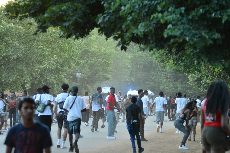There were reports some of the crowd were chanting 'Black Lives Matter'