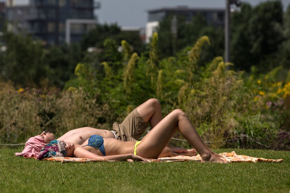 London will be sweltering again while in Manchester forecasters are predicting heavy rain and hail