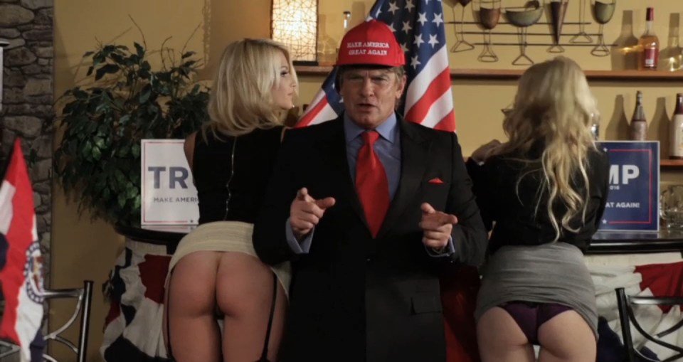 The full length erotic film features Donald Trump getting to know fans and hunting for a new vice-presidential candidate