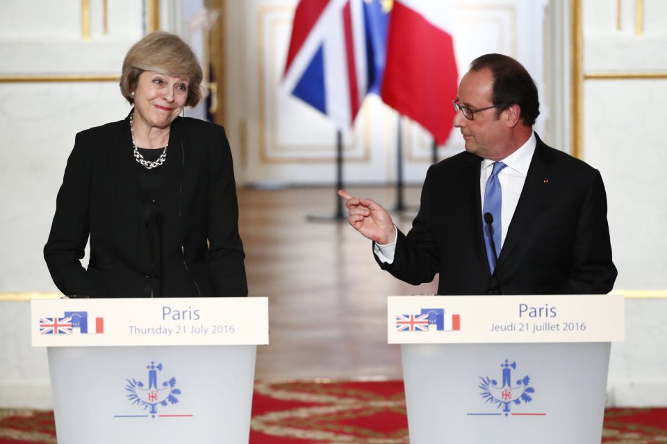 Theresa May and President Hollande
