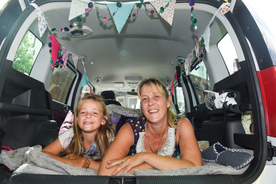 MUM CAMPS IN CAR FOR FIVE WEEKS TO BE WITH SICK DAUGHTER