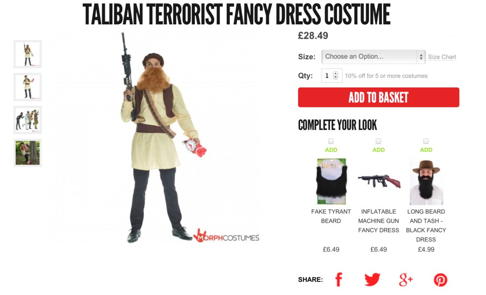 The UK National Defence Association has called for a boycott of the costume