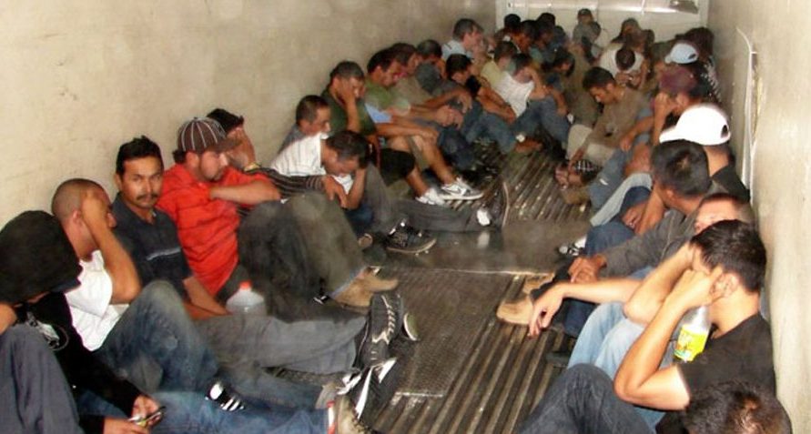Dozens of illegal immigrants were found crammed into the back of a tractor trailer in June 2010