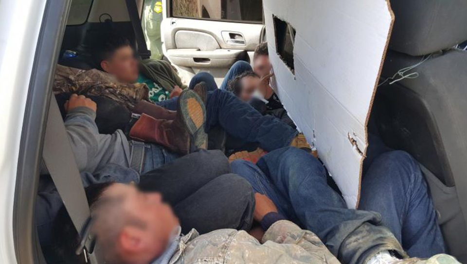 Those hoping to make it into the US are willing to do almost anything, including cramming themselves into a fake Border Patrol vehicle to make it over the border