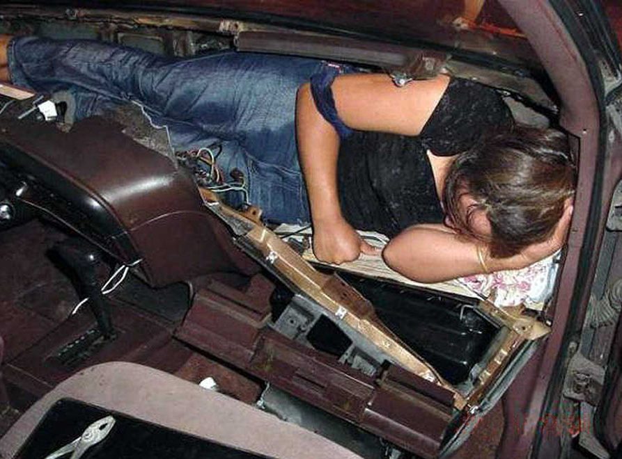 People have been found crammed into any small space in a car to make it over the border