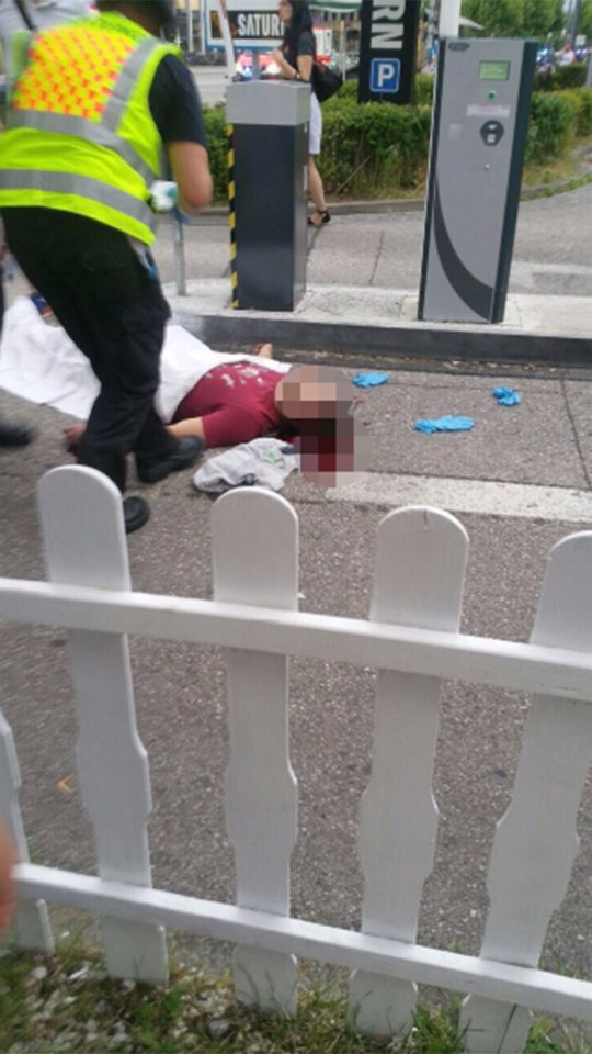A picture seems to show the gunmen dead outside the McDonald's 
